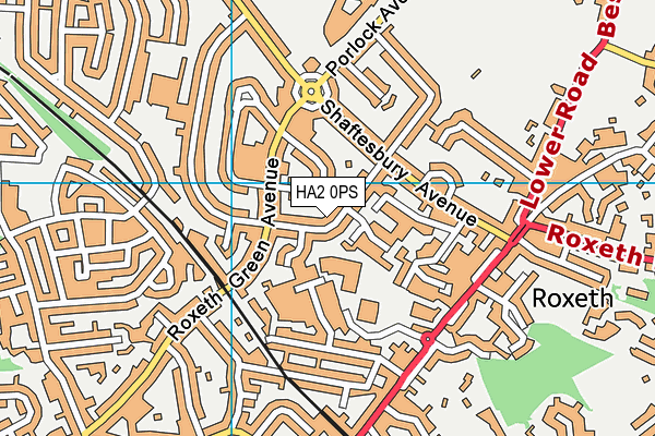 HA2 0PS map - OS VectorMap District (Ordnance Survey)