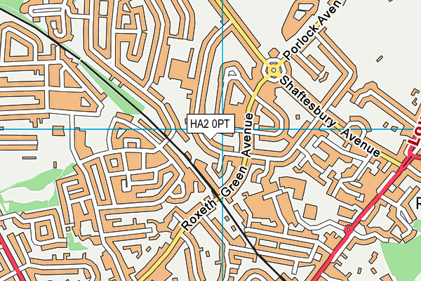 HA2 0PT map - OS VectorMap District (Ordnance Survey)