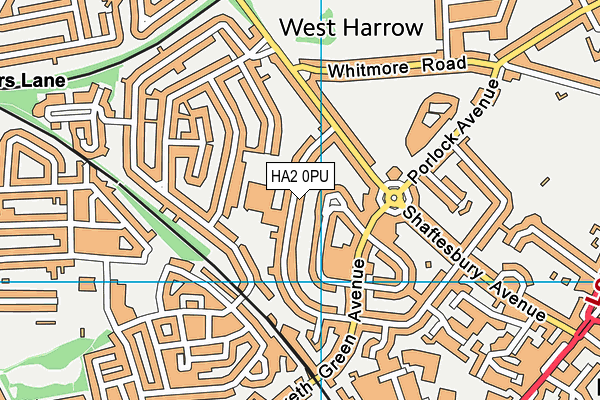 HA2 0PU map - OS VectorMap District (Ordnance Survey)