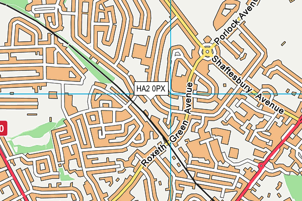 HA2 0PX map - OS VectorMap District (Ordnance Survey)