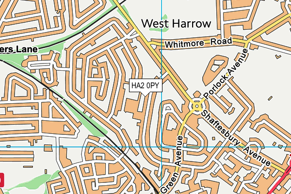 HA2 0PY map - OS VectorMap District (Ordnance Survey)