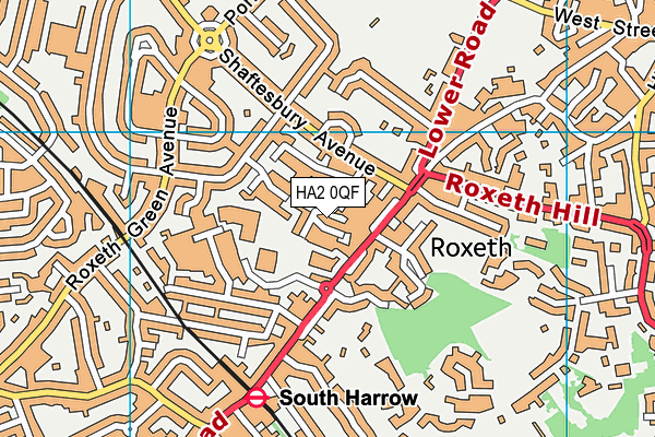 HA2 0QF map - OS VectorMap District (Ordnance Survey)