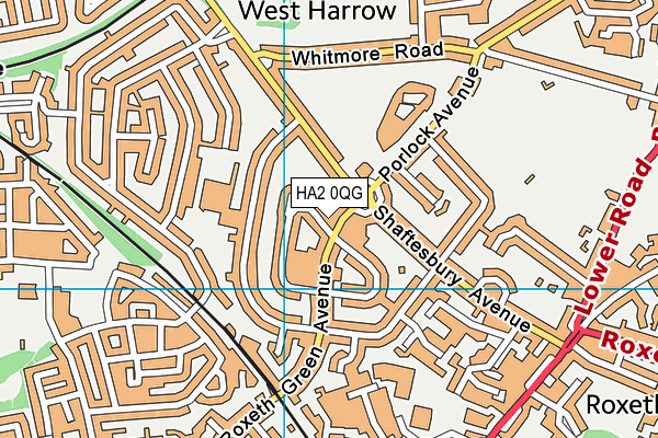 HA2 0QG map - OS VectorMap District (Ordnance Survey)