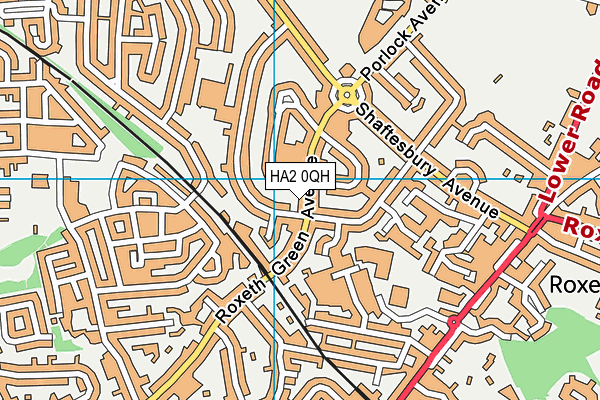 HA2 0QH map - OS VectorMap District (Ordnance Survey)
