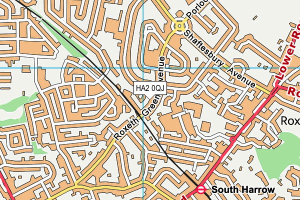 HA2 0QJ map - OS VectorMap District (Ordnance Survey)