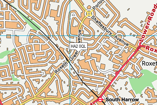 HA2 0QL map - OS VectorMap District (Ordnance Survey)