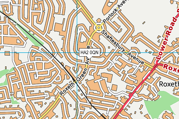 HA2 0QN map - OS VectorMap District (Ordnance Survey)