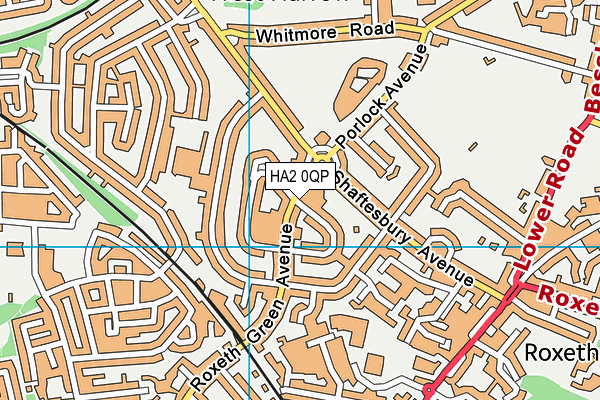 HA2 0QP map - OS VectorMap District (Ordnance Survey)