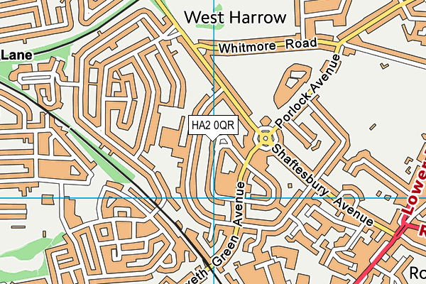 HA2 0QR map - OS VectorMap District (Ordnance Survey)