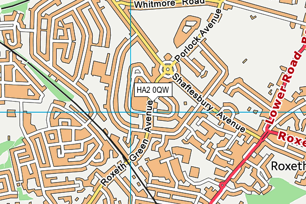 HA2 0QW map - OS VectorMap District (Ordnance Survey)
