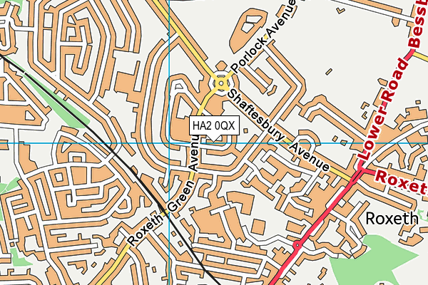 HA2 0QX map - OS VectorMap District (Ordnance Survey)