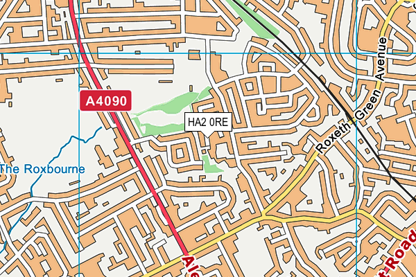 HA2 0RE map - OS VectorMap District (Ordnance Survey)