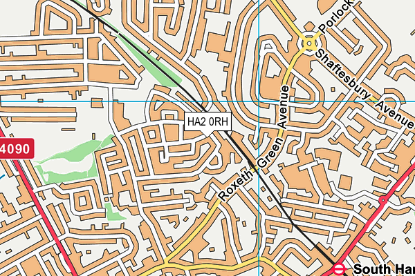 HA2 0RH map - OS VectorMap District (Ordnance Survey)