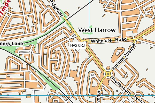 HA2 0RJ map - OS VectorMap District (Ordnance Survey)