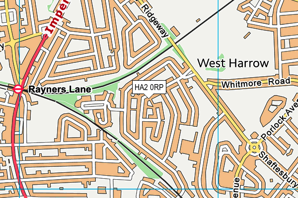 HA2 0RP map - OS VectorMap District (Ordnance Survey)