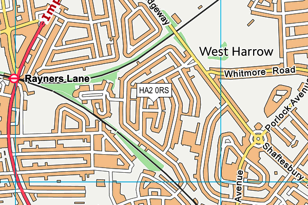 HA2 0RS map - OS VectorMap District (Ordnance Survey)