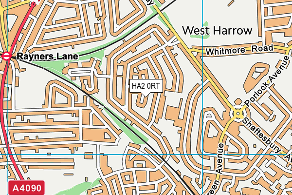 HA2 0RT map - OS VectorMap District (Ordnance Survey)