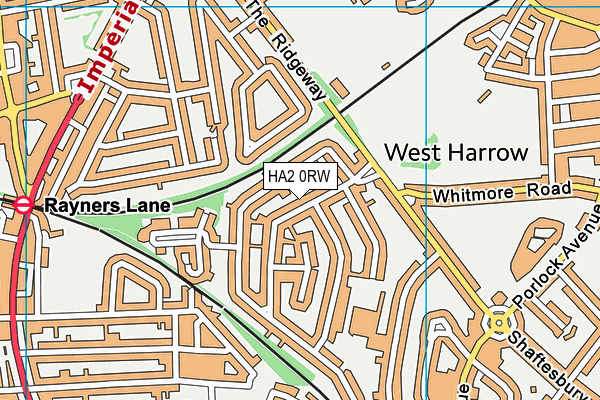 HA2 0RW map - OS VectorMap District (Ordnance Survey)