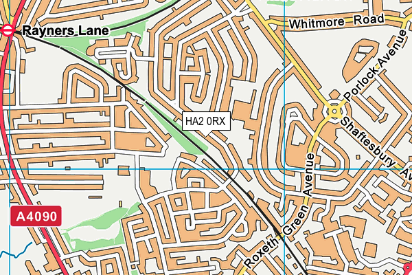 HA2 0RX map - OS VectorMap District (Ordnance Survey)