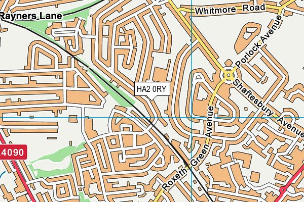 Grange Primary School map (HA2 0RY) - OS VectorMap District (Ordnance Survey)