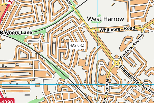 HA2 0RZ map - OS VectorMap District (Ordnance Survey)