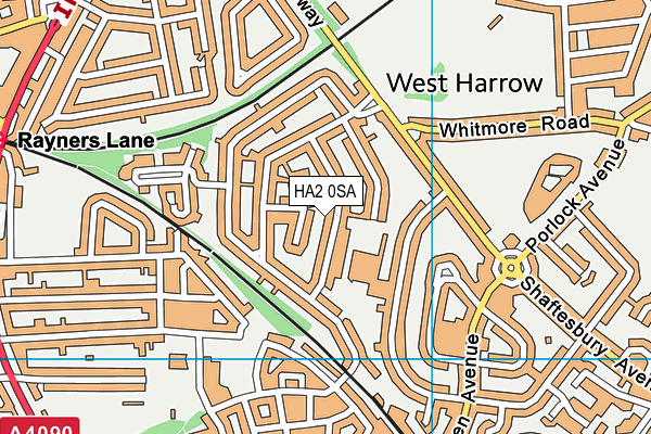 HA2 0SA map - OS VectorMap District (Ordnance Survey)