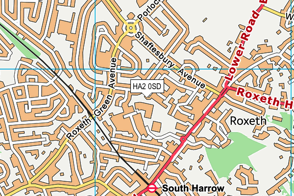 HA2 0SD map - OS VectorMap District (Ordnance Survey)