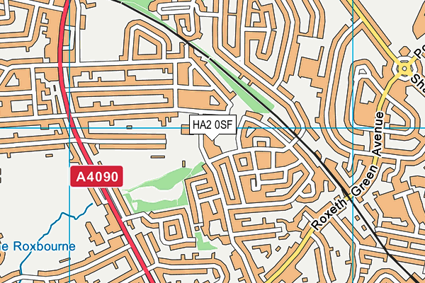 HA2 0SF map - OS VectorMap District (Ordnance Survey)