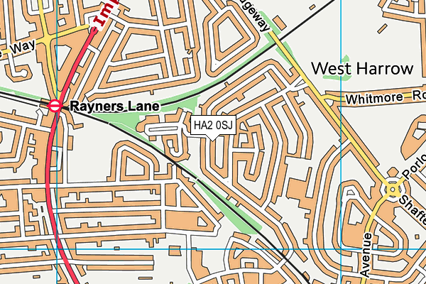 HA2 0SJ map - OS VectorMap District (Ordnance Survey)