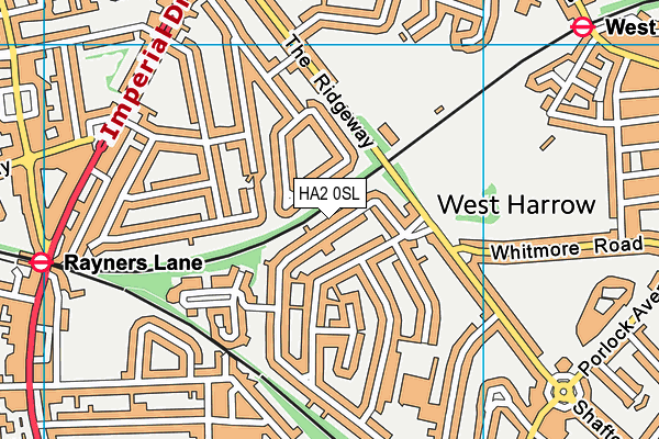 HA2 0SL map - OS VectorMap District (Ordnance Survey)