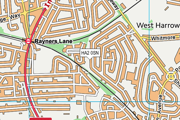 HA2 0SN map - OS VectorMap District (Ordnance Survey)