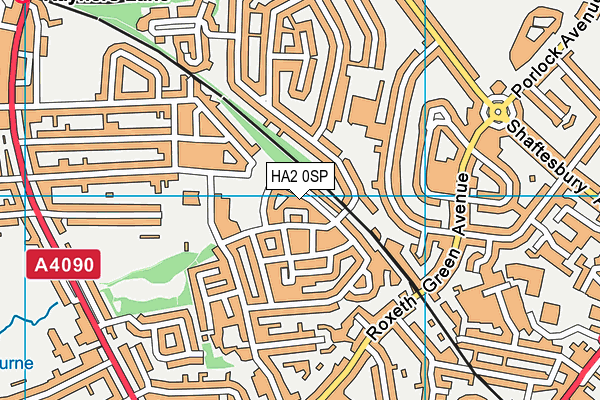 HA2 0SP map - OS VectorMap District (Ordnance Survey)