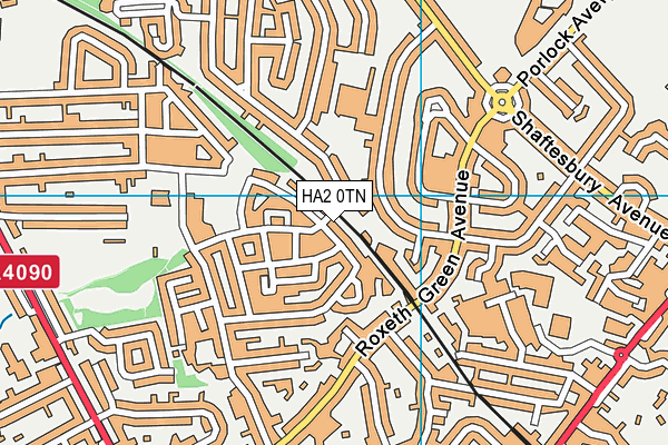 HA2 0TN map - OS VectorMap District (Ordnance Survey)