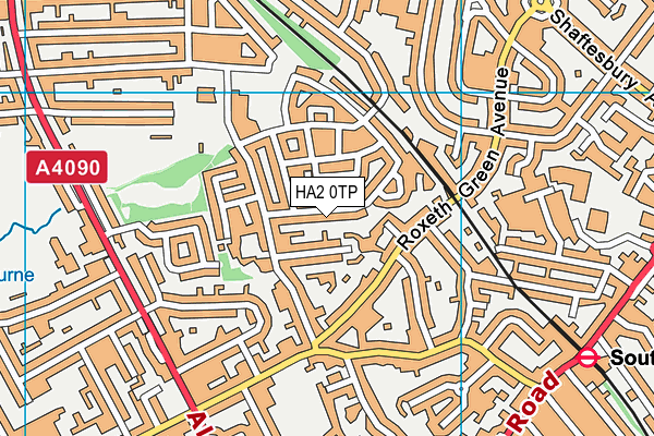 HA2 0TP map - OS VectorMap District (Ordnance Survey)