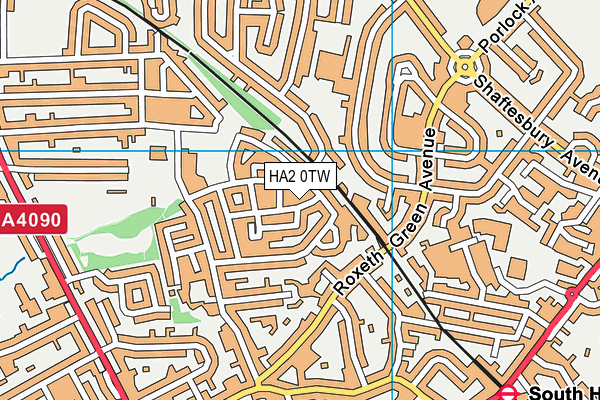 HA2 0TW map - OS VectorMap District (Ordnance Survey)