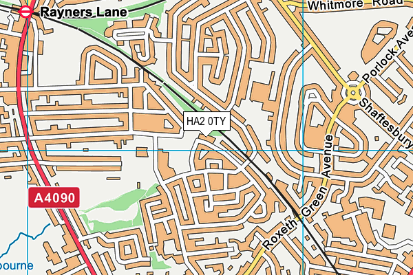 HA2 0TY map - OS VectorMap District (Ordnance Survey)