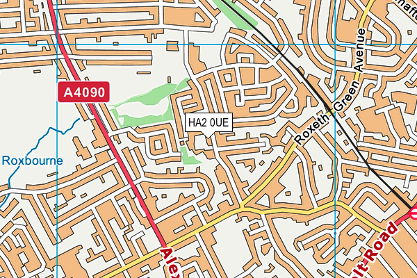 HA2 0UE map - OS VectorMap District (Ordnance Survey)