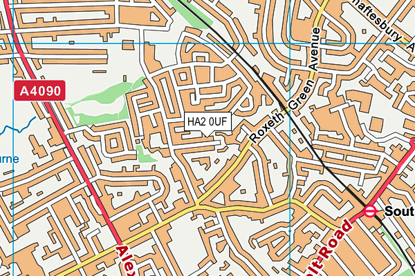 HA2 0UF map - OS VectorMap District (Ordnance Survey)