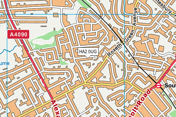 HA2 0UG map - OS VectorMap District (Ordnance Survey)