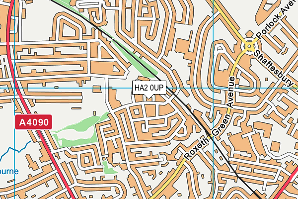 HA2 0UP map - OS VectorMap District (Ordnance Survey)