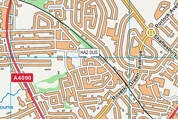 HA2 0US map - OS VectorMap District (Ordnance Survey)