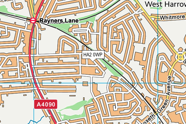 HA2 0WP map - OS VectorMap District (Ordnance Survey)