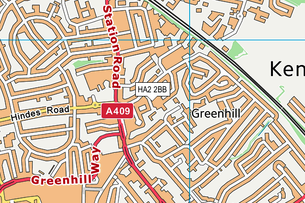 HA2 2BB map - OS VectorMap District (Ordnance Survey)