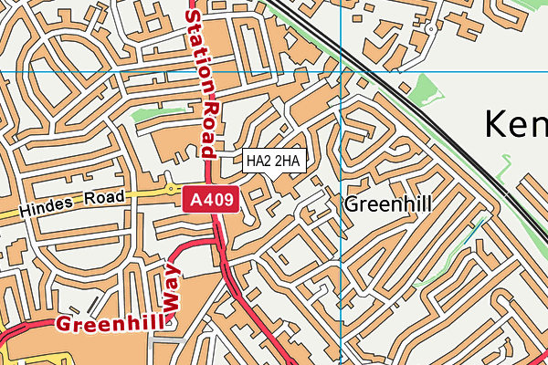 HA2 2HA map - OS VectorMap District (Ordnance Survey)