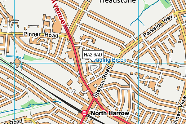 HA2 6AD map - OS VectorMap District (Ordnance Survey)