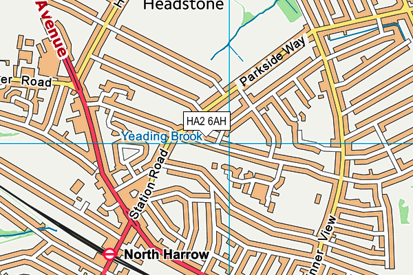 HA2 6AH map - OS VectorMap District (Ordnance Survey)