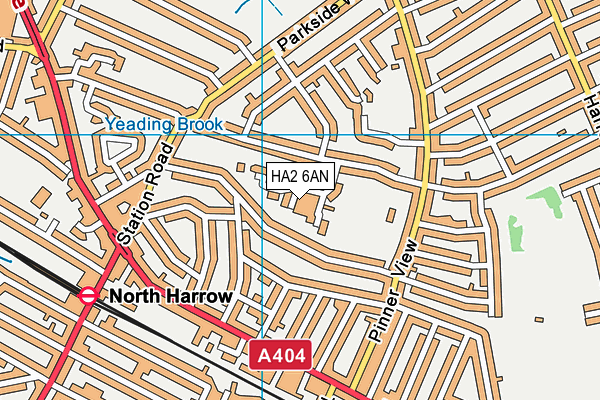 HA2 6AN map - OS VectorMap District (Ordnance Survey)