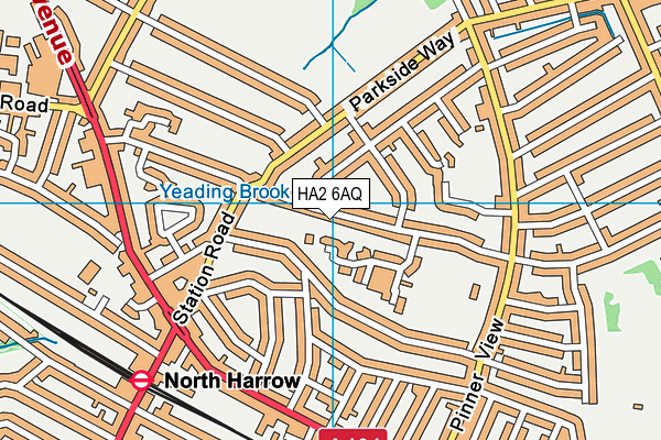 HA2 6AQ map - OS VectorMap District (Ordnance Survey)