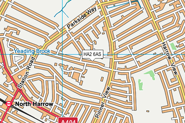 HA2 6AS map - OS VectorMap District (Ordnance Survey)