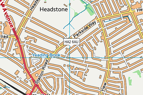 HA2 6AU map - OS VectorMap District (Ordnance Survey)